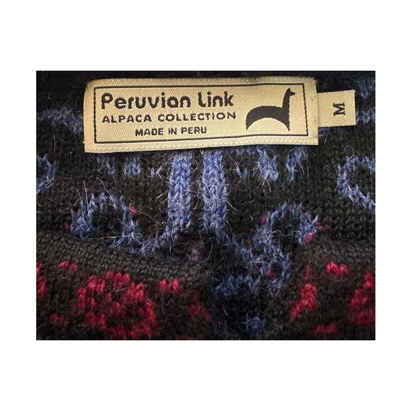 Peruvian Link Alpaca Zip Front Nordic Design Cardigan Sweater Size Medium - Picture 4 of 5